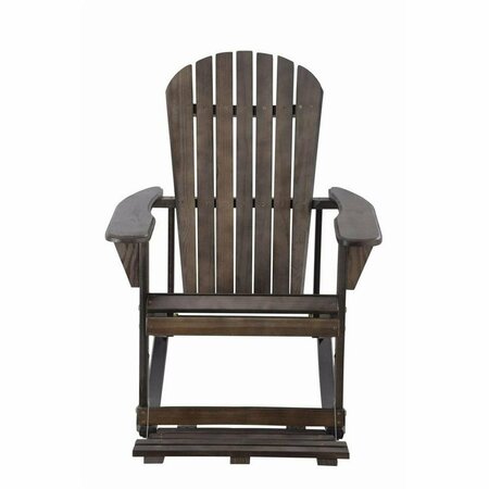 BOLD FONTIER Zero Gravity Collection Adirondack Rocking Chair with Built-in Footrest, Dark Brown BO3282554